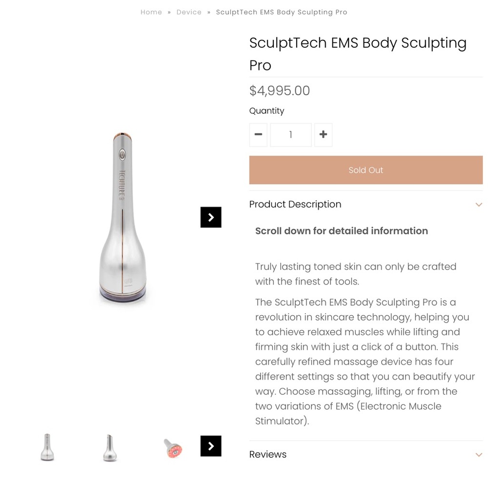 SculptTech EMS Body Sculpting Pro - Silver & Rose Gold